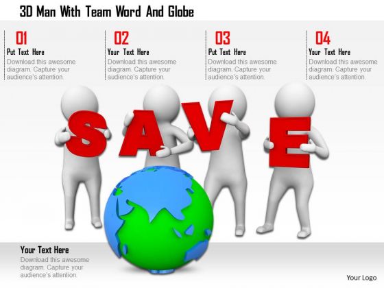 3d Man With Team Word And Globe 3d Man With Team Word And Globe