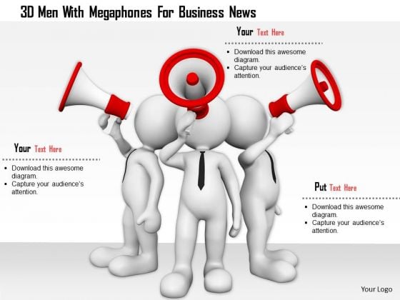 3d Men With Megaphones For Business News