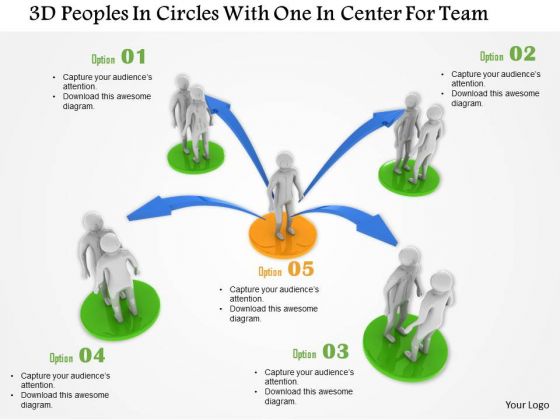 3d Peoples In Circles With One In Center For Team 3d Peoples In Circles With One In Center For Team