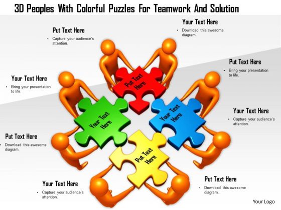 3d Peoples With Colorful Puzzles For Teamwork And Solution 3d Peoples With Colorful Puzzles For Teamwork And Solution
