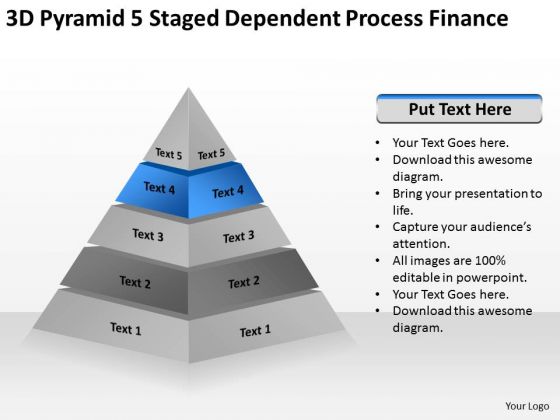 3d Pyramid 5 Staged Dependent Process Finance Ppt How To Make Business Plan PowerPoint Slides