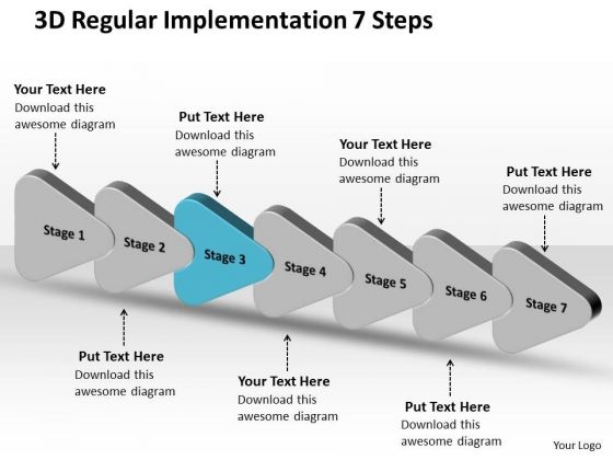 3d Regular Implementation 7 Steps Flow Chart Template PowerPoint Slides 3d Regular Implementation 7 Steps Flow Chart Template PowerPoint Slides