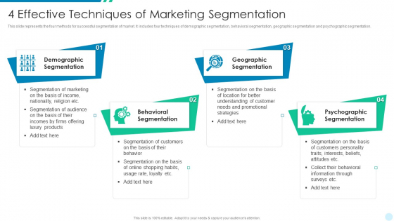 4 Effective Techniques Of Marketing Segmentation Guidelines PDF