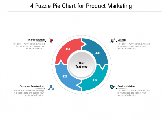 4 Puzzle Pie Chart For Product Marketing Ppt PowerPoint Presentation Show Backgrounds PDF