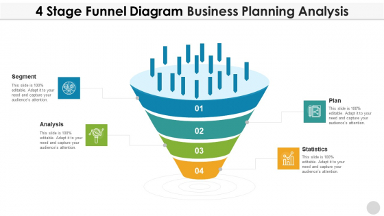 4 Stage Funnel Diagram Business Planning Analysis Brochure PDF