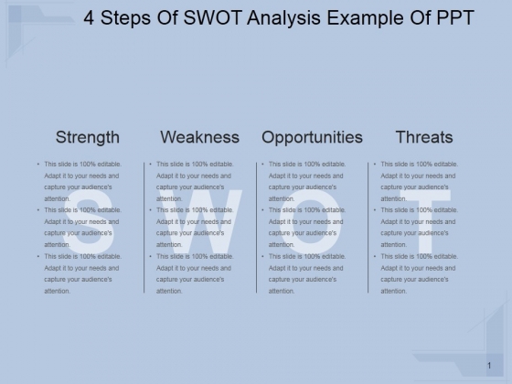 4 Steps Of Swot Analysis Ppt PowerPoint Presentation Portfolio