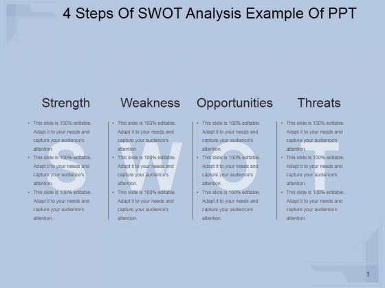 4 Steps Of Swot Analysis Ppt PowerPoint Presentation Portfolio 4 Steps Of Swot Analysis Ppt PowerPoint Presentation Portfolio