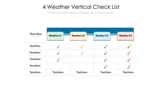 4 Weather Vertical Check List Ppt PowerPoint Presentation File Themes PDF