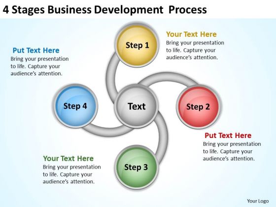 4 Stages Business Development Process Plan PowerPoint Templates