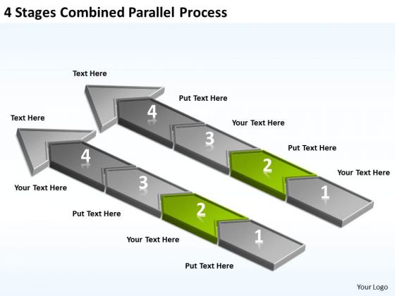 4 Stages Combined Parallel Process Buy Business Plans PowerPoint Templates