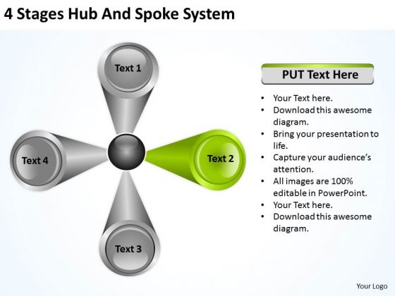 4 Stages Hub And Spoke System Sample Business Plan Format PowerPoint Templates 4 Stages Hub And Spoke System Sample Business Plan Format PowerPoint Templates