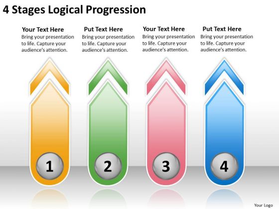 4 Stages Logical Progression Sample Business Continuity Plan PowerPoint Templates