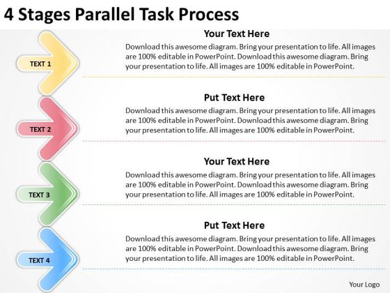4 Stages Parallel Task Process Business Plans Templates PowerPoint