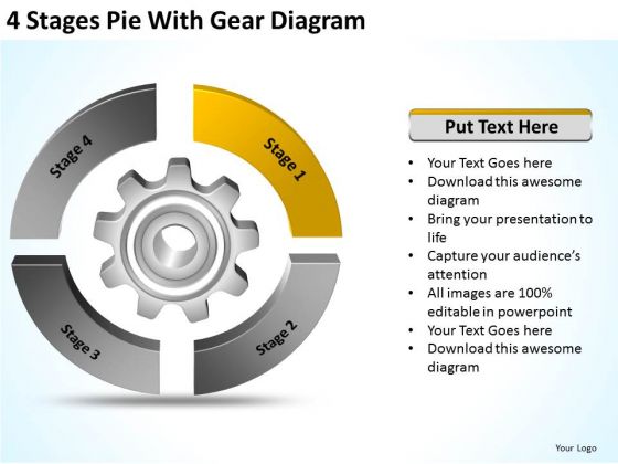 4 Stages Pie With Gear Diagram Business Succession Planning PowerPoint Slides 4 Stages Pie With Gear Diagram Business Succession Planning PowerPoint Slides