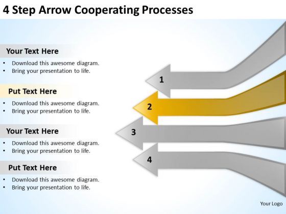 4 Step Arrow Cooperating Processes Business Action Plan PowerPoint Slides 4 Step Arrow Cooperating Processes Business Action Plan PowerPoint Slides