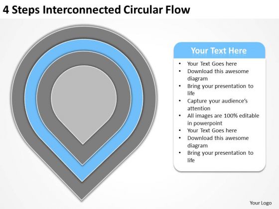 4 Steps Interconnected Circular Flow Ppt Business Plan PowerPoint Templates