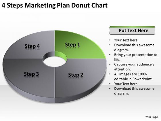 4 Steps Marketing Plan Donut Chart Ppt Business Format PowerPoint Slides