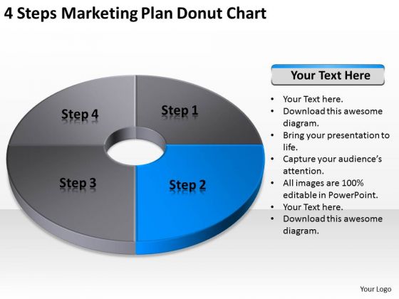 4 Steps Marketing Plan Donut Chart Ppt How To Business Plans PowerPoint Templates