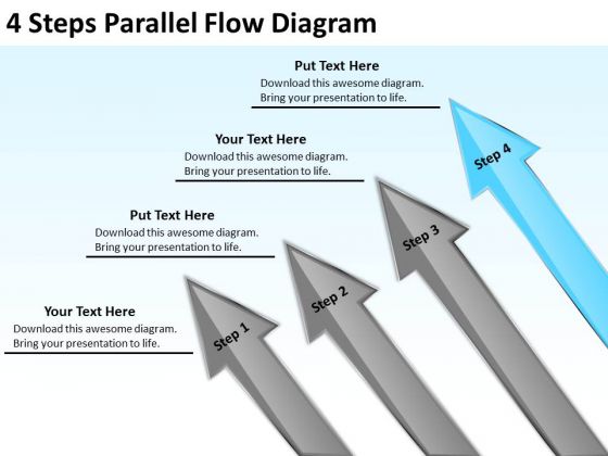 4 Steps Parallel Flow Diagram Ppt Need Business Plan PowerPoint Templates