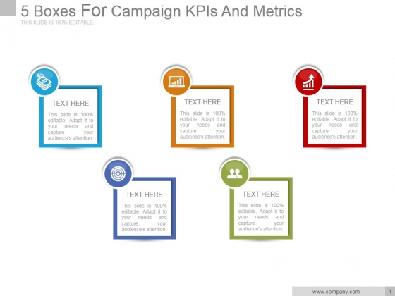 5 Boxes For Campaign Kpis And Metrics Good Ppt PowerPoint Presentation Designs 5 Boxes For Campaign Kpis And Metrics Good Ppt PowerPoint Presentation Designs