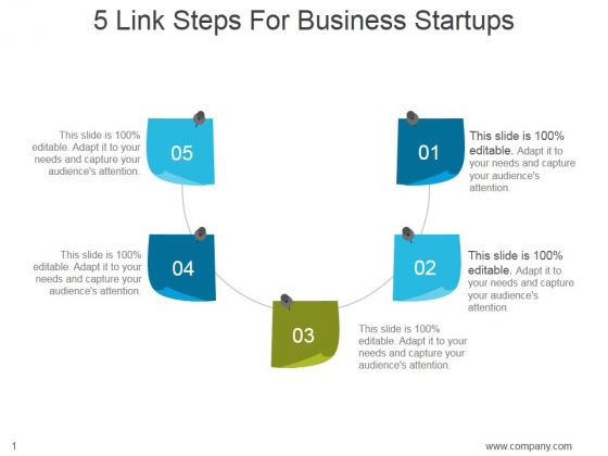 5 Link Steps For Business Startups Ppt PowerPoint Presentation Designs Download