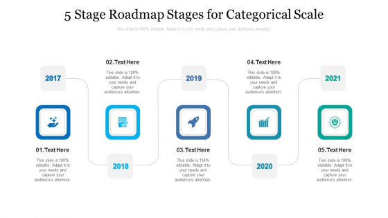 5 Stage Roadmap Stages For Categorical Scale Ppt PowerPoint Presentation File Show PDF
