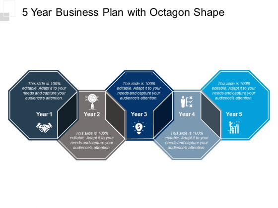 5 Year Business Plan With Octagon Shape Ppt PowerPoint Presentation Show Inspiration