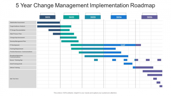 5 Year Change Management Implementation Roadmap Summary