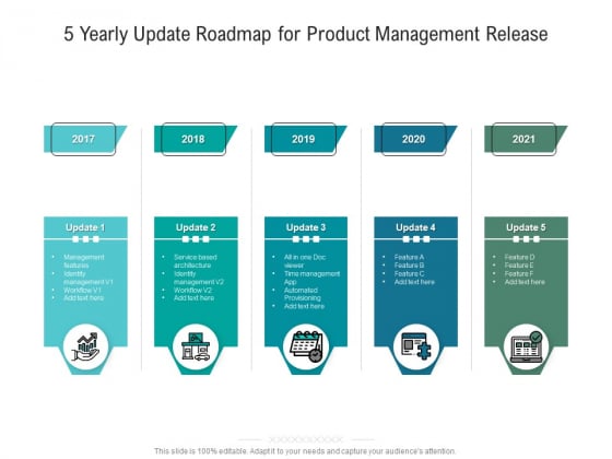 5 Yearly Update Roadmap For Product Management Release Designs 5 Yearly Update Roadmap For Product Management Release Designs