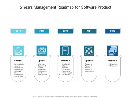 5 Years Management Roadmap For Software Product Graphics 5 Years Management Roadmap For Software Product Graphics