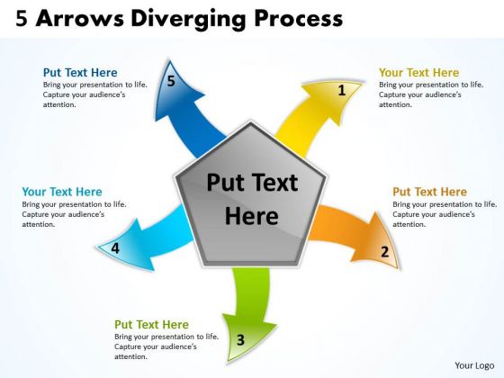 5 Arrows Diverging Concept Process Pie Network PowerPoint Slides 5 Arrows Diverging Concept Process Pie Network PowerPoint Slides