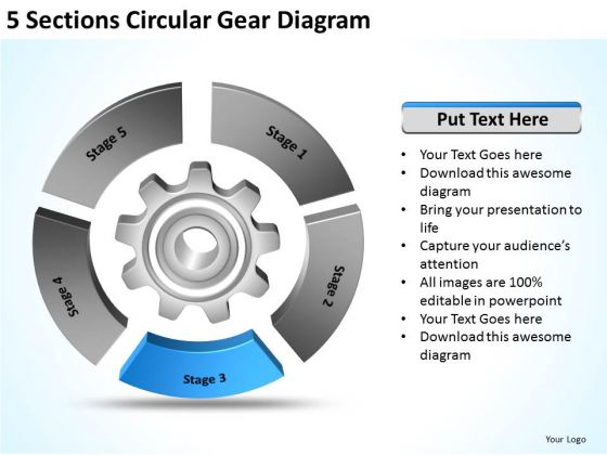 5 Sections Circular Gear Diagram Making Business Plan Template PowerPoint Templates 5 Sections Circular Gear Diagram Making Business Plan Template PowerPoint Templates