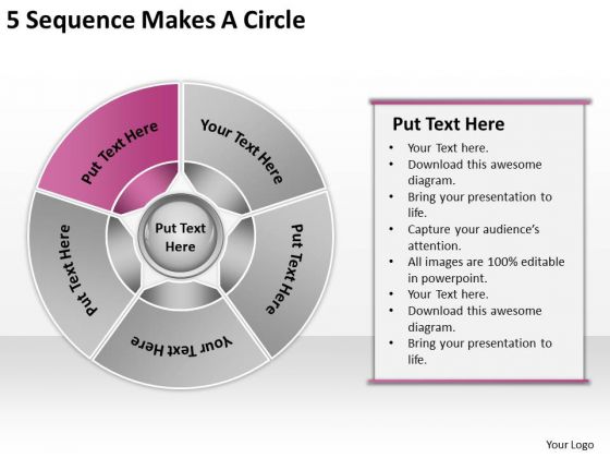 5 Sequence Makes Circle Business Plan PowerPoint Slides