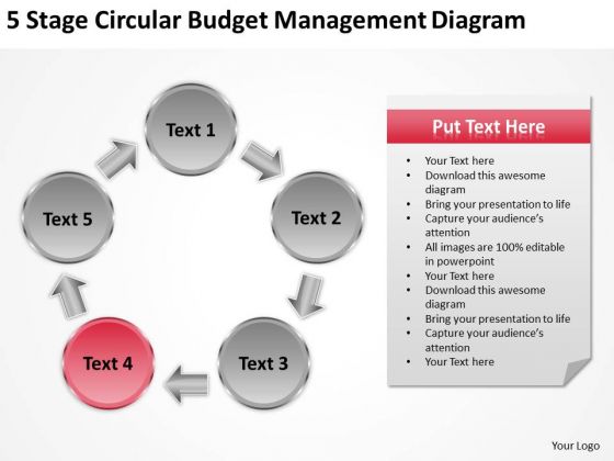 5 Stage Circular Budget Management Diagram Catering Business Plan Sample PowerPoint Slides 5 Stage Circular Budget Management Diagram Catering Business Plan Sample PowerPoint Slides