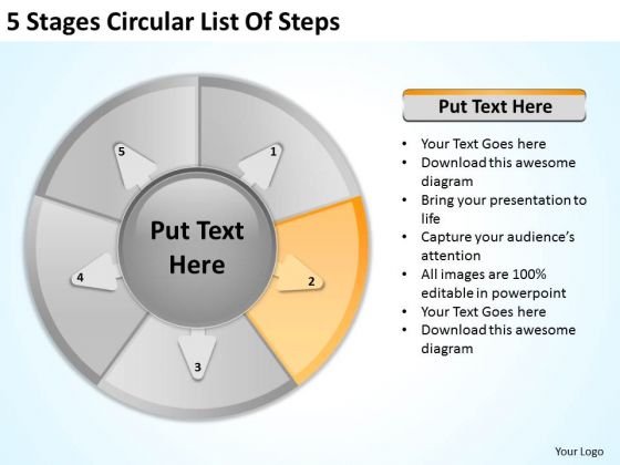 5 Stages Circular List Of Steps Create Business Plan PowerPoint Slides 5 Stages Circular List Of Steps Create Business Plan PowerPoint Slides