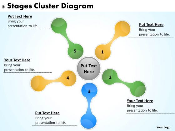 5 Stages Cluster Diagram Business Plans For Sale PowerPoint Templates