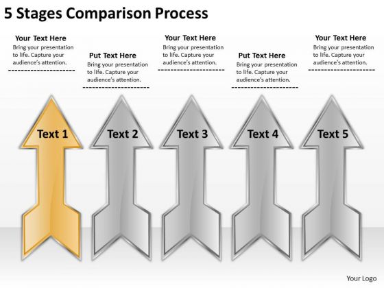 5 Stages Comparison Process Create Business Plan Free PowerPoint Slides