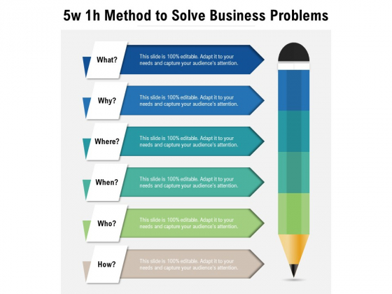5w 1h Method To Solve Business Problems Ppt PowerPoint Presentation Icon Microsoft PDF
