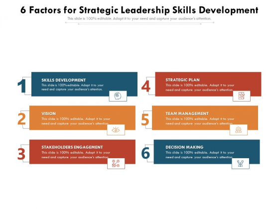 6 Factors For Strategic Leadership Skills Development Ppt PowerPoint Presentation Gallery Show PDF 6 Factors For Strategic Leadership Skills Development Ppt PowerPoint Presentation Gallery Show PDF