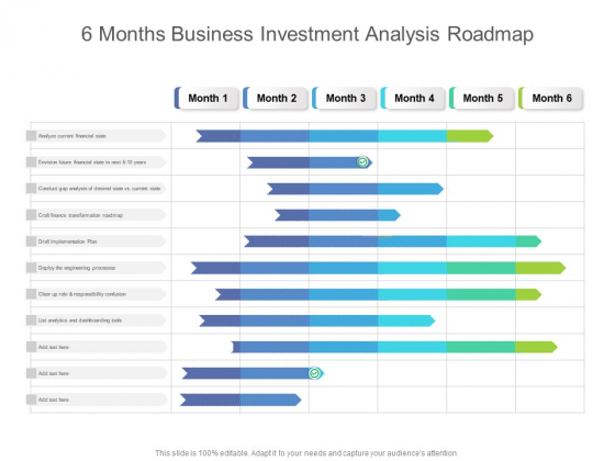 6 Months Business Investment Analysis Roadmap Formats