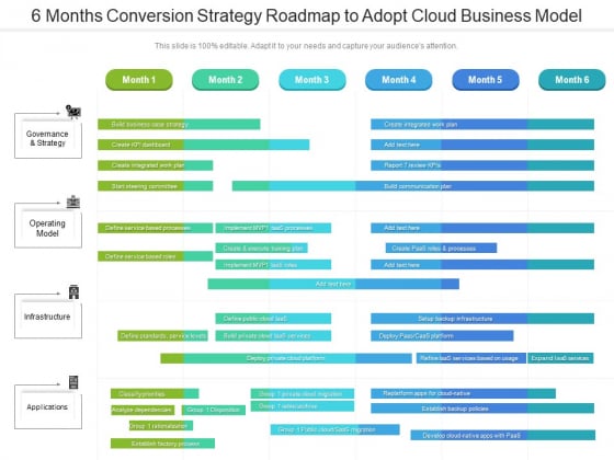 6 Months Conversion Strategy Roadmap To Adopt Cloud Business Model Brochure 6 Months Conversion Strategy Roadmap To Adopt Cloud Business Model Brochure