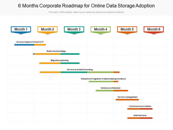 6 Months Corporate Roadmap For Online Data Storage Adoption Slides 6 Months Corporate Roadmap For Online Data Storage Adoption Slides