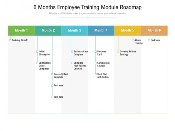 6 Months Employee Training Module Roadmap Download 6 Months Employee Training Module Roadmap Download