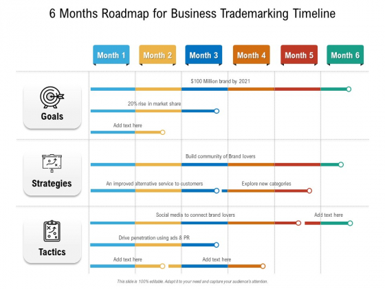 6 Months Roadmap For Business Trademarking Timeline Infographics 6 Months Roadmap For Business Trademarking Timeline Infographics