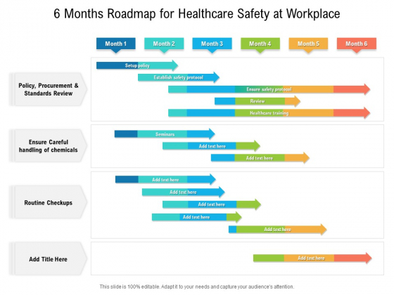6 Months Roadmap For Healthcare Safety At Workplace Sample