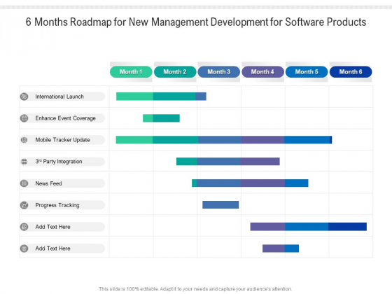 6 Months Roadmap For New Management Development For Software Products Portrait 6 Months Roadmap For New Management Development For Software Products Portrait