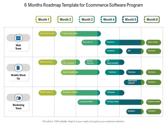 6 Months Roadmap Template For Ecommerce Software Program Topics 6 Months Roadmap Template For Ecommerce Software Program Topics