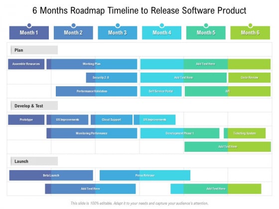 6 Months Roadmap Timeline To Release Software Product Pictures 6 Months Roadmap Timeline To Release Software Product Pictures