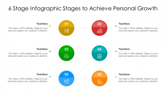 6 Stage Infographic Stages To Achieve Personal Growth Ppt PowerPoint Presentation File Clipart Images PDF