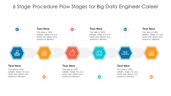 6 Stage Procedure Flow Stages For Big Data Engineer Career Ppt PowerPoint Presentation Gallery Format PDF